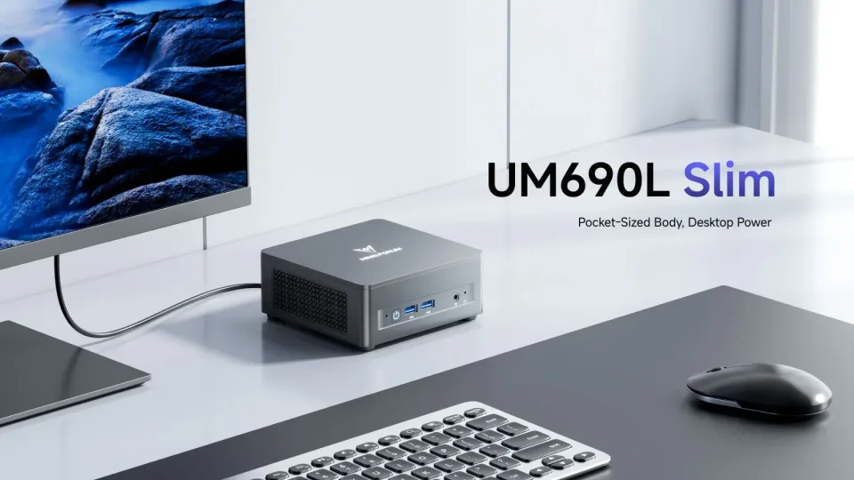 Pristatytas kompaktiškas „Minisforum UM690L Slim“ mini kompiuteris su „Ryzen 9 6900HX“ procesoriumi